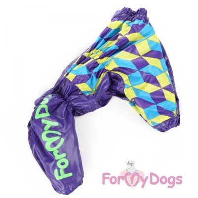 Дощовик для собак For My Dogs "Ромбики" фіолетовий