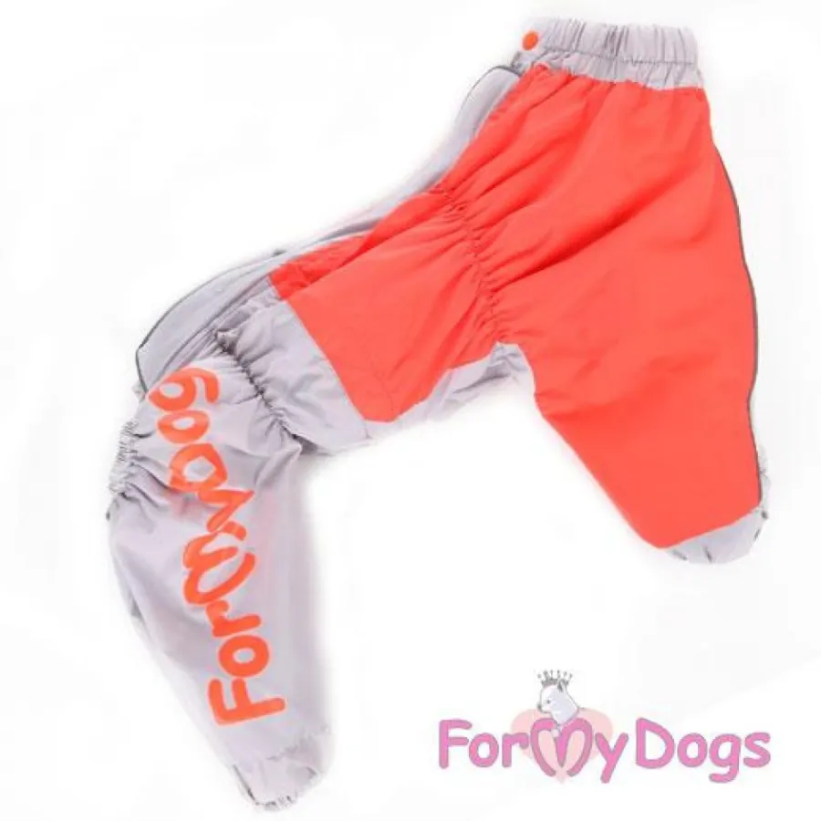 Дощовик для собак For My Dogs "Сірі вставки" помаранчевий — фото 1