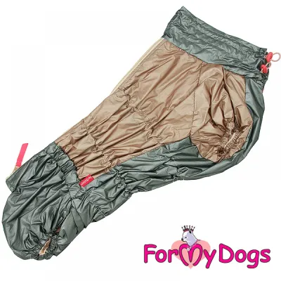 Зимній комбінезон для собак For My Dogs "CREAMY" для такс і вельш коргі, сірий
