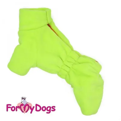 Зимній комбінезон для собак For My Dogs "Велюрова зимова піжама" лимонний