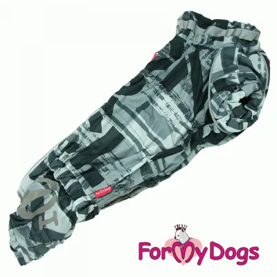 Зимній комбінезон для собак For My Dogs "Розводи" для такс і вельш коргі, сірий