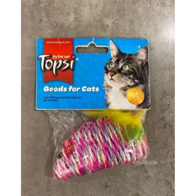 Іграшка для котів Topsi «Мишка з пір'ям» 7см