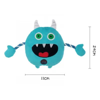 Іграшка для собак Charming Toy Monster Series Монстр з канатами і пищалкою, 24cm блакитний