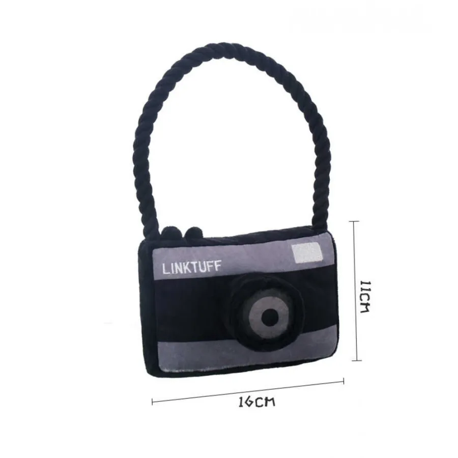 Іграшка для собак Charming Toy TRAVEL ФОТОКАМЕРА плюшева з пищалкою і канатом 18*16cm — фото 1