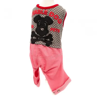 Трикотажний комбінезон для собак Lovable Dog Wisdom knit із собакою на спинці, рожевий