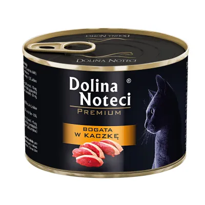 Консерви для котів Dolina Noteci Premium Cat з м'ясними шматочками в соусі з качкою, 185 г