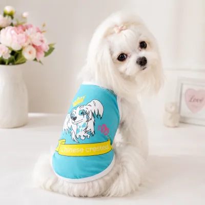 Майка для собак For My Dogs "Китайская Хохлатая" блакитний