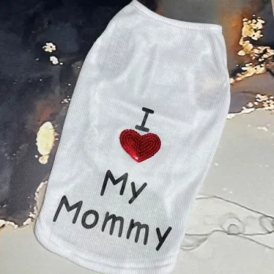 Майка для собак Multibrand "I love my mommy" білий