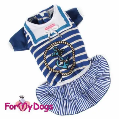 Сукня для собак For My Dogs «Якір» блакитний