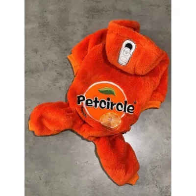 Плюшевий комбінезон для собак Petcircle костюм у вигляді напою FANTA, помаранчевий
