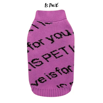 Светр для собак Is Pet FAMILY LOOK без рукавів з написами FOR YOU, рожевий