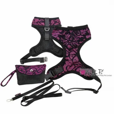 Шлея для собак Pretty Pet тканинна з мереживом, Fancy Lace, фіолетова