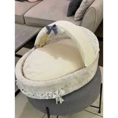 Лежанка-люлька для собак Boris House Baby Bassinet з плюшевим матрасом бежева