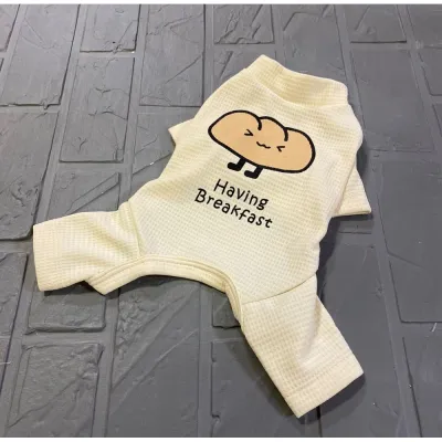 Вафельний костюм для собак Cheepet колекція "Любимий Сніданок" Хлібчик на спинці, без резинок навколо лап, бежевий
