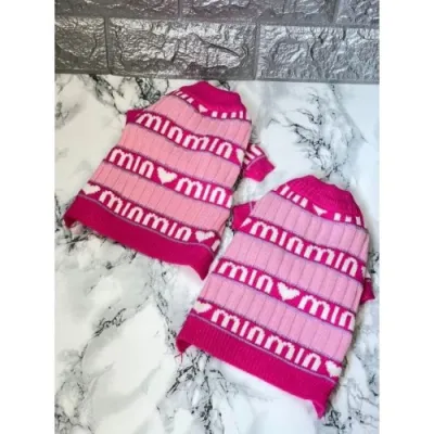 Светр для собак MIUMIU з логотипами, рожевий