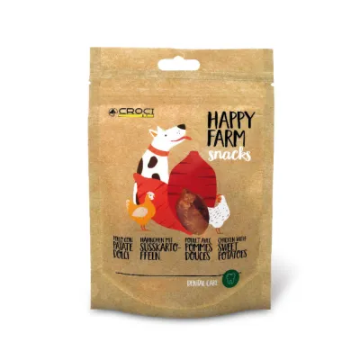 Ласощі для собак м’ясні HAPPY FARM картопля з куркою, 80гр