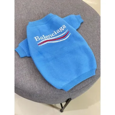 Светр для собак BALENCIAGA Хвиля біло-червона, блакитний