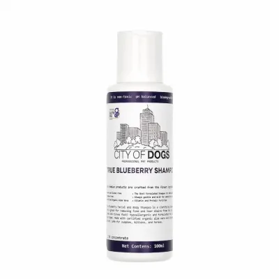 Шампунь для собак і котів True Blueberry City of Dogs для блиску та м’якого відбілювання, 100мл