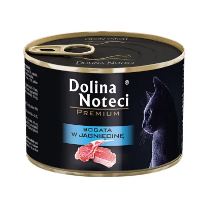 Консерви для котів Dolina Noteci Premium Cat з ягням, 185 гр
