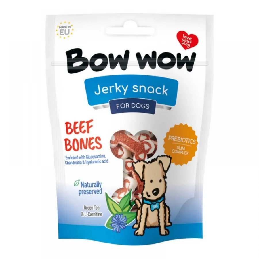 Ласощі для собак Bow wow снеки з яловичини у вигляді кісточок, 80 г — фото 1