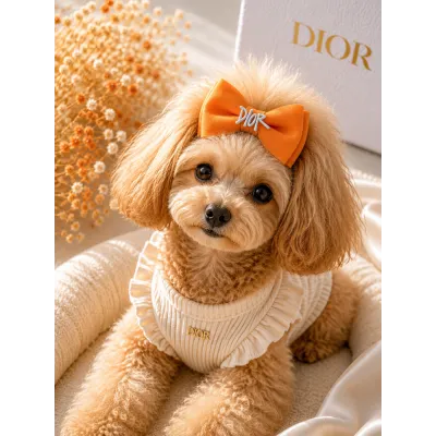 Бант-заколка для собак, помаранчевий, Dior