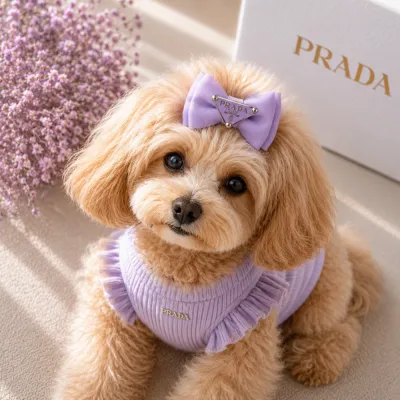 Бант-заколка для собак, лавандовий, Prada