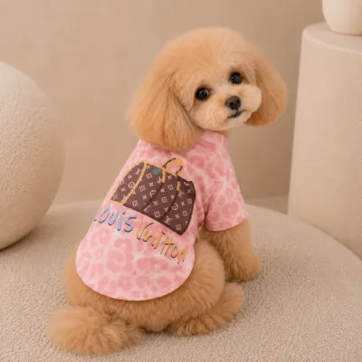Футболка для собак LOUIS VUITTON з сумкою, рожева