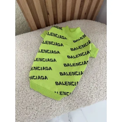 Светр для собак Balenciaga двошарове в’язання, з написами з боків, зелений