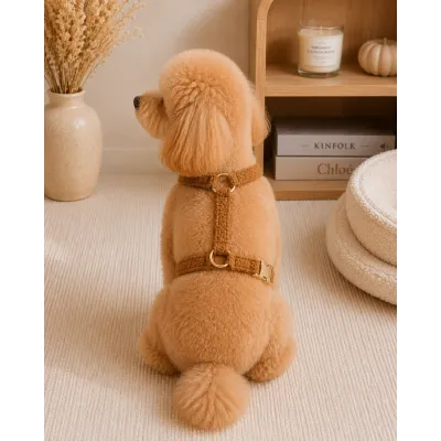 Шлейка для собак Teddy Premium коричнева плюшева