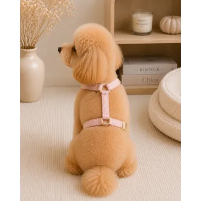 Шлейка для собак Teddy Premium рожева плюшева