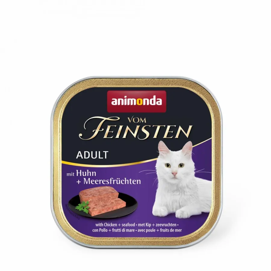 Корм вологий Vom Feinsten Adult with Chicken Seafood для котів з куркою і морепродуктами 100 г — фото 1