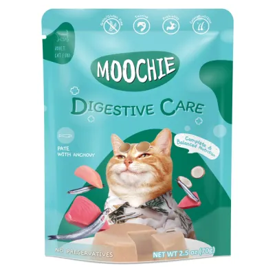 Корм вологий Moochie Seafood Digestie Care д/котів з анчоусами 70г