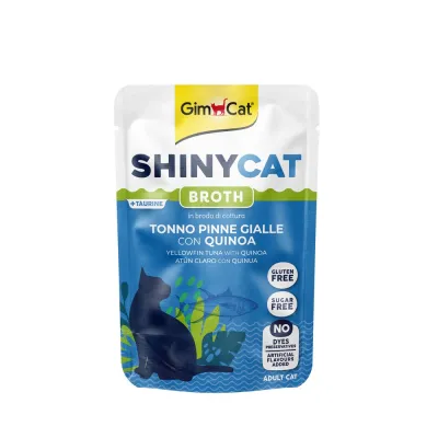 Корм вологий GimCat ShinyCat для котів пауч з тунцем та кіноа в бульйоні 70 г