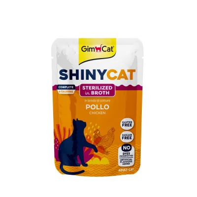 Корм вологий GimCat ShinyCat для котів пауч з куркою в бульйоні 70 г