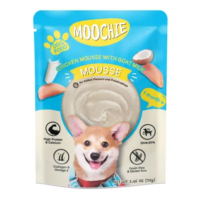 Корм вологий Moochie Mousse д/собак мус з куркою і козячим молоком 70г