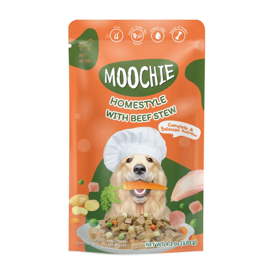 Влажный корм Moochie Homestyle для собак с тушеной говядиной 120 г — фото 1