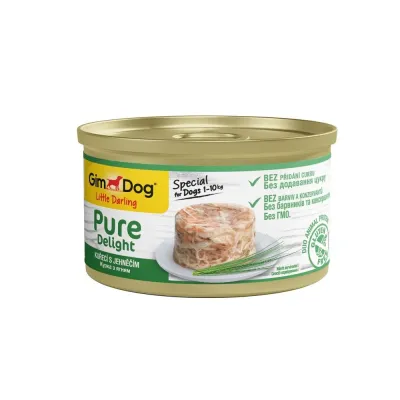 Корм вологий GimDog Pure Delight для собак мініатюрних порід з куркою та ягням 85 г