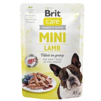 Корм вологий Brit Care Mini для дорослих собак філе з ягням в соусі 85 г
