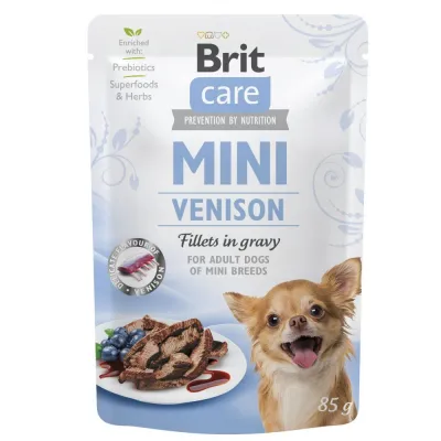 Корм вологий Brit Care Mini для дорослих собак мініатюрних порід філе з дичиною в соусі 85 г