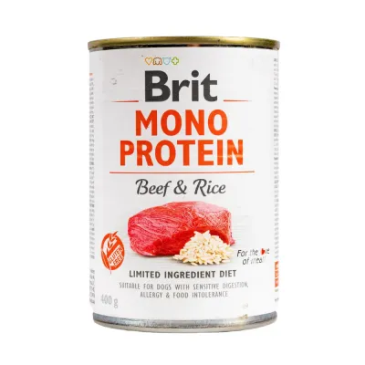 Корм вологий Brit Mono Protein Beef and Rice з яловичиною та рисом 400 г