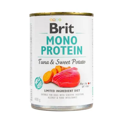 Корм вологий Brit Mono Protein Tuna and Sweet Potato з тунцем та бататом 400 г