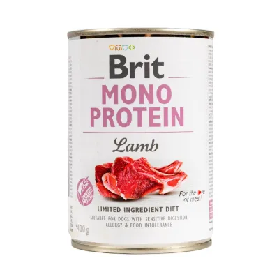Корм вологий Brit Mono Protein Lamb з ягнятиною 400 г