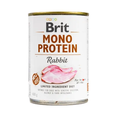 Корм вологий Brit Mono Protein Rabbit з кроликом 400 г