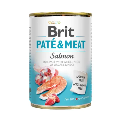 Корм вологий Brit Care Pate and Meat з лососем 400 г
