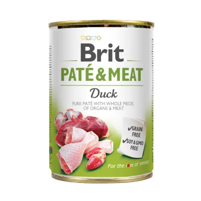 Вологий корм Brit Care Pate and Meat для дорослих собак з качкою 400 г