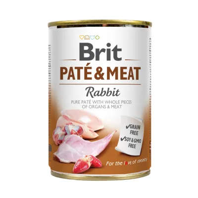 Вологий корм Brit Care Pate and Meat для дорослих собак з кроликом 400 г