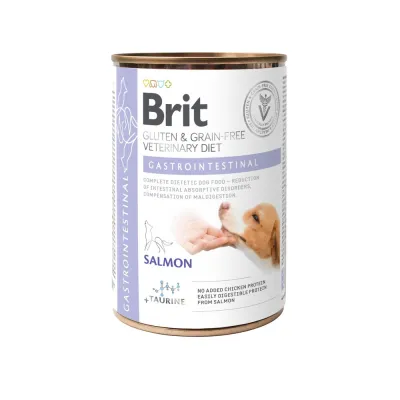 Вологий корм Brit Grain Free Veterinary Diets Gastrointestinal для дорослих собак при проблемах з травленням з лососем та зеленим горошком 400 г