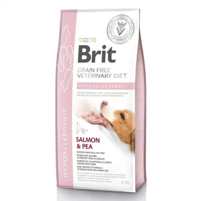 Корм сухий Brit Grain Free VetDiet Dog Hypoallergenic для собак з харчовою алергією з лососем горохом і гречкою 12 кг