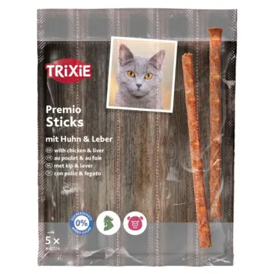 Ласощі Trixie Premio Sticks Quintett with Poultry/Liver для котів палички з домашньою птицею та печінкою 5 г 5 шт