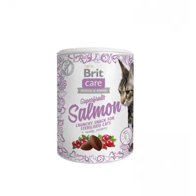 Ласощі Brit Care Superfruits Salmon для стерилізованих котів з лососем шипшиною та журавлиною 100 г
